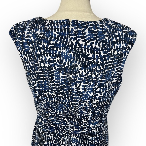 JONES NEW YORK Sleeveless Fit & Flare Navy Blue Print Dress, Size‎ 16 - Picture 5 of 8
